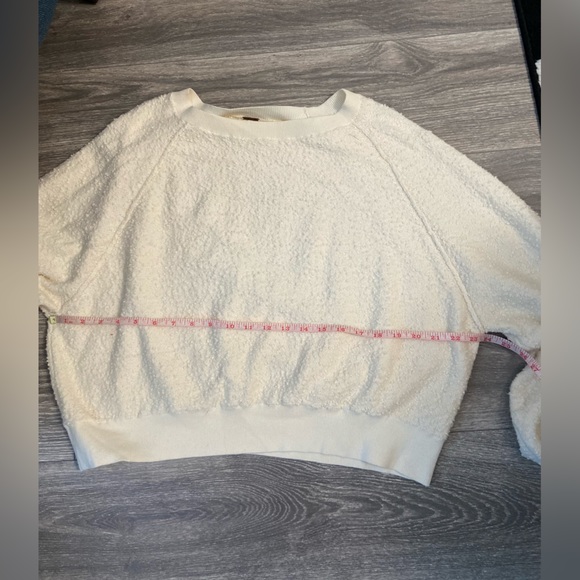 NWOT Free People Bone Color Sweater Terry Cloth Popcorn Knit Long Sleeve Top S/P - Picture 12 of 12